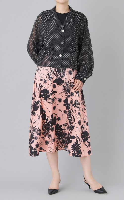 フラワープリントツイルスカート