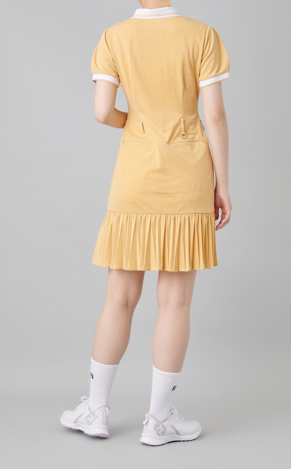 【手洗い可】プリーツマーメイドポロワンピース