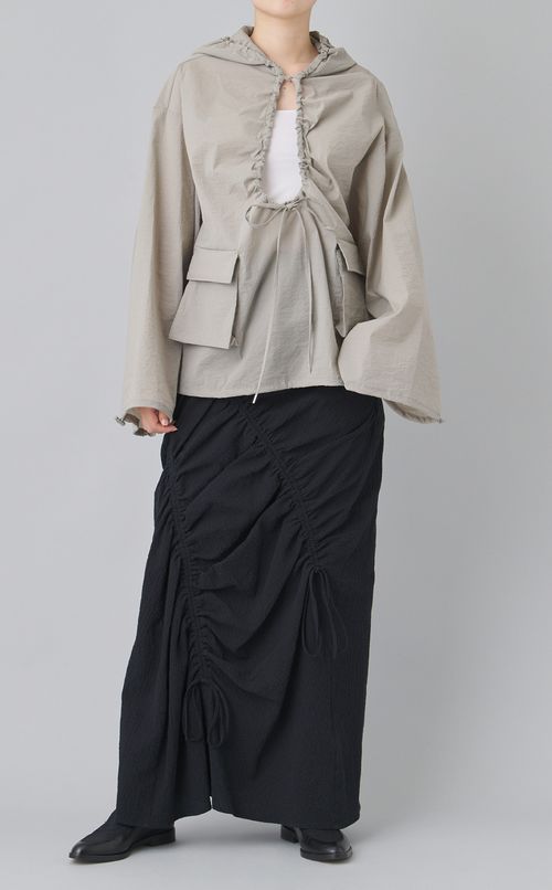 ウォッシャブルギャザーフーディ