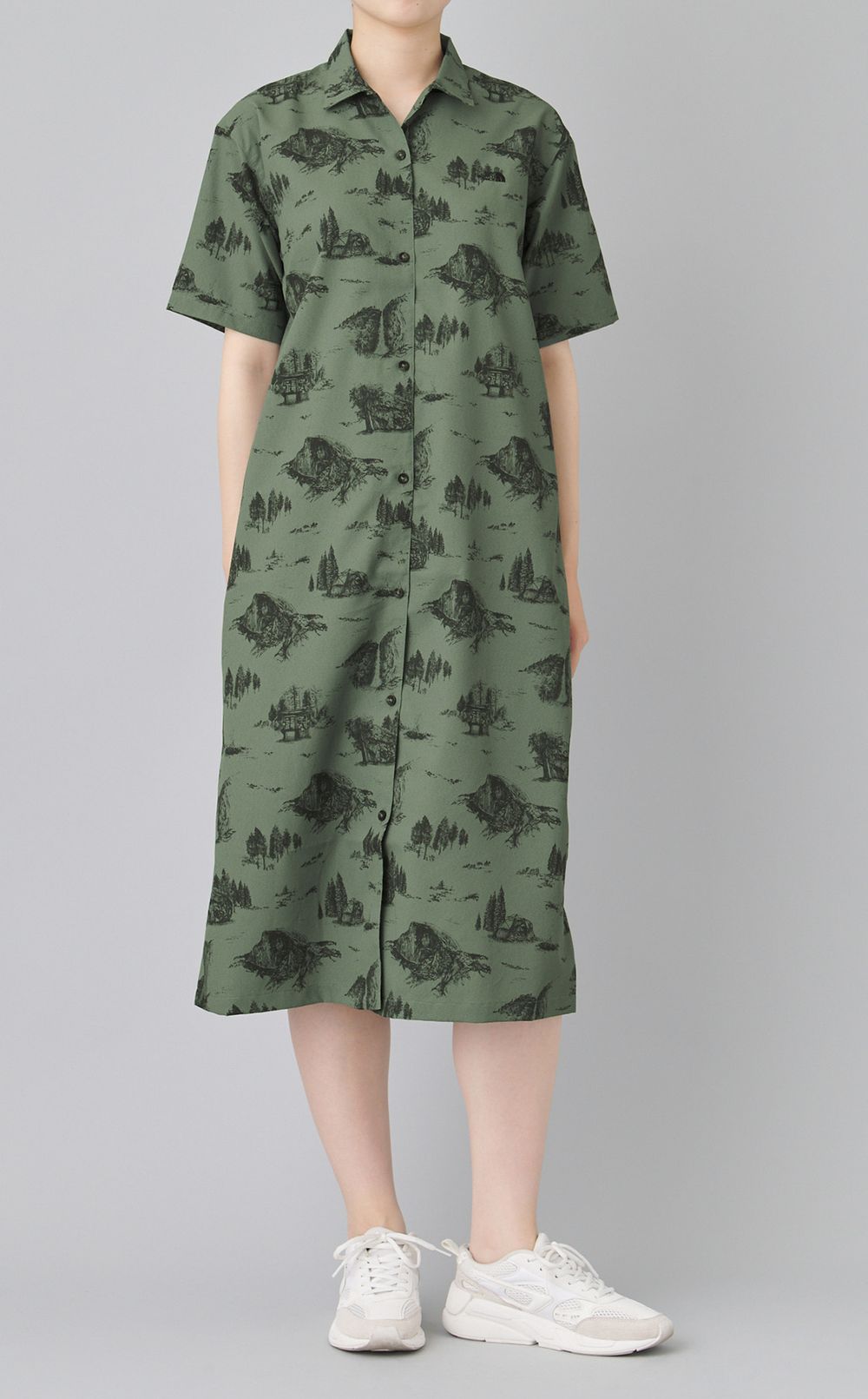 プリントシャツワンピース