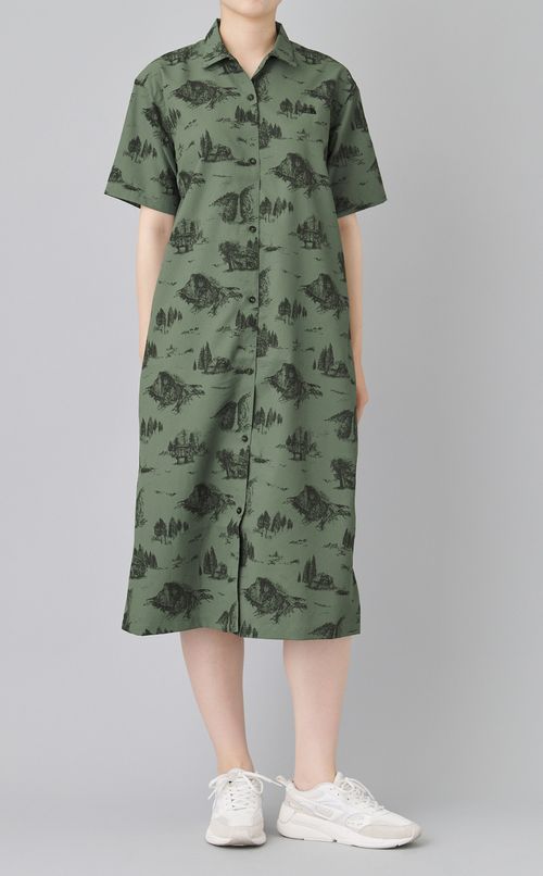 プリントシャツワンピース
