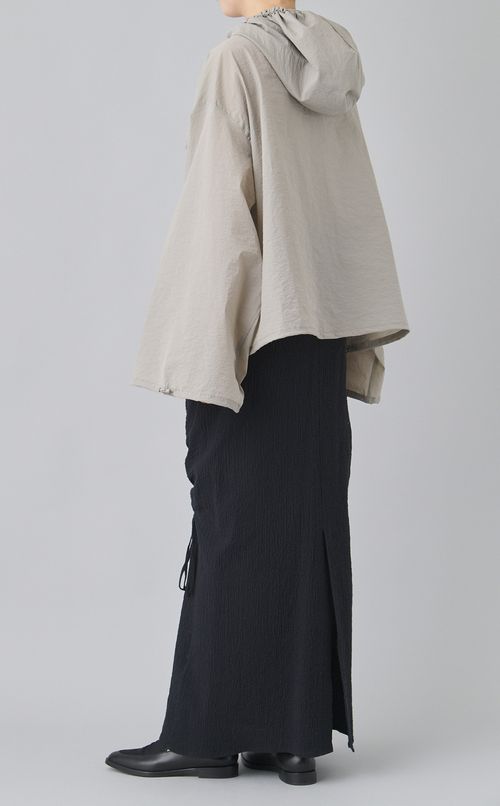 ウォッシャブルギャザーフーディ