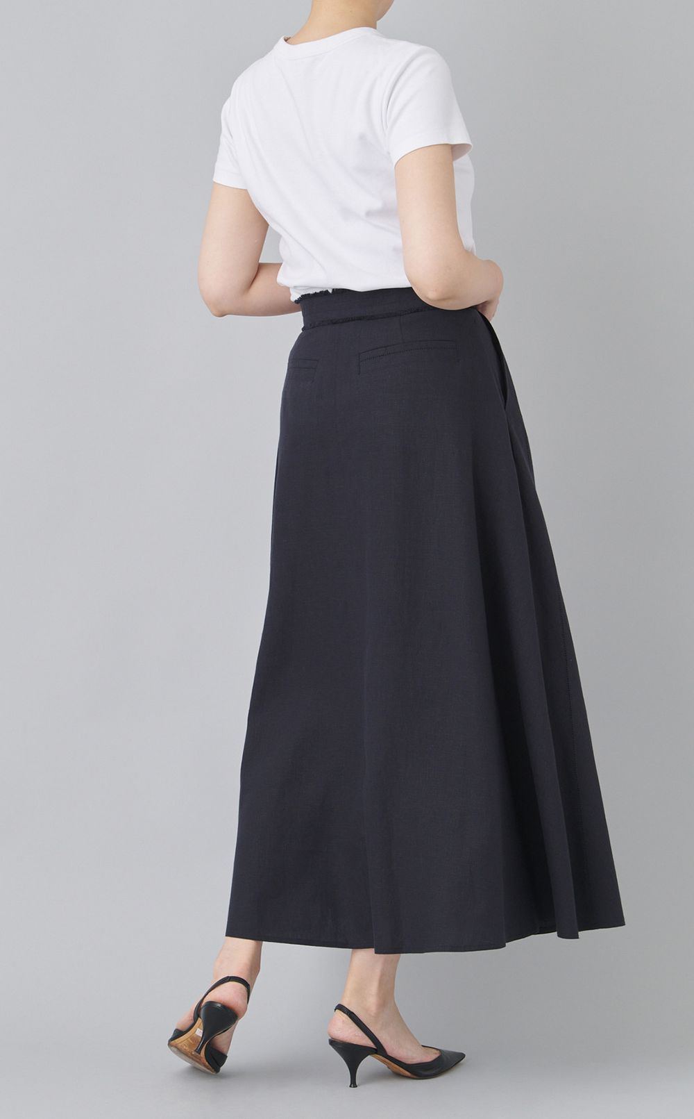 フレンチリネンAラインスカート