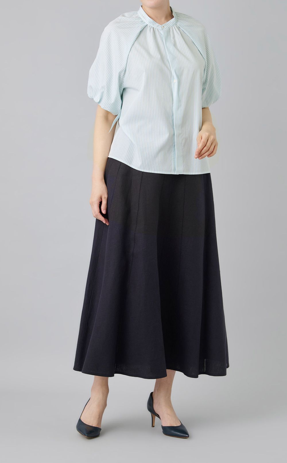 フレンチリネンAラインスカート