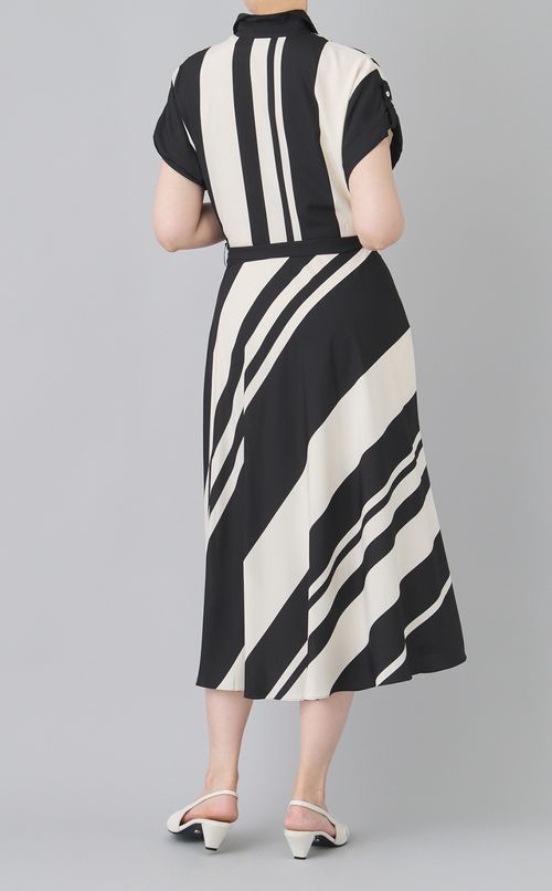 ストライプカシュクールワンピース