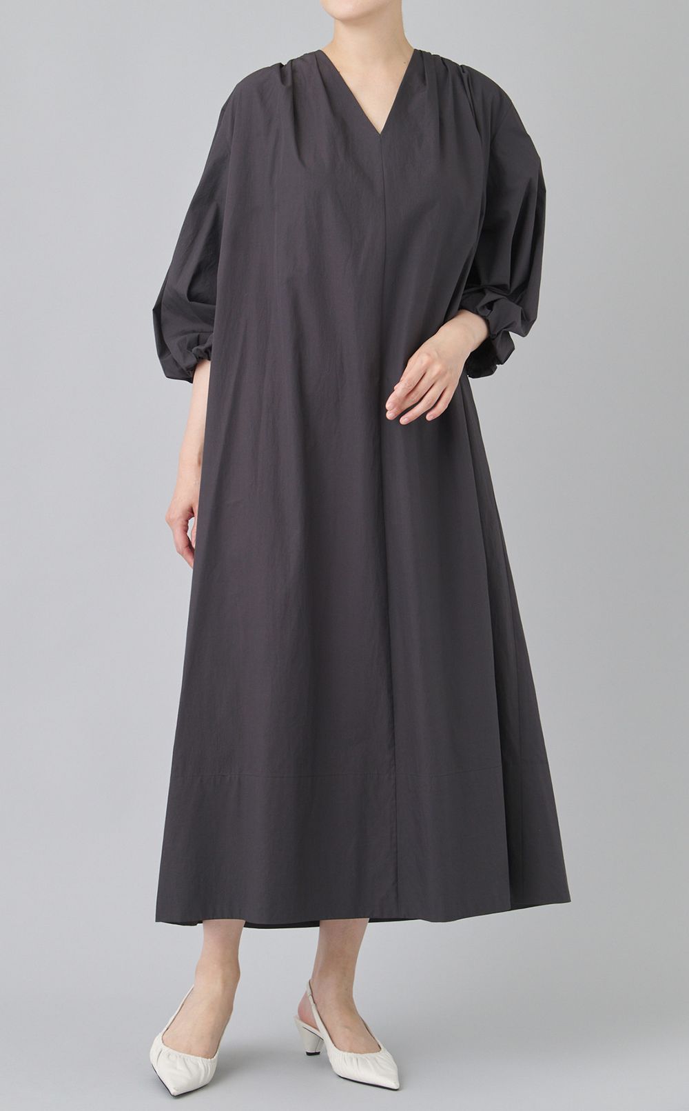 Aラインパフスリーブワンピース