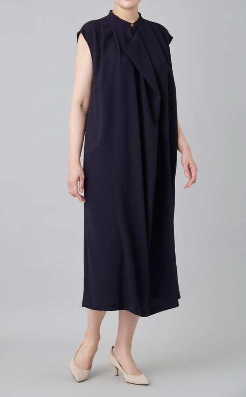 バンドカラードレープワンピース