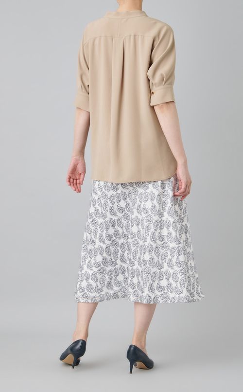 サテンジョーゼットプルオーバーブラウス