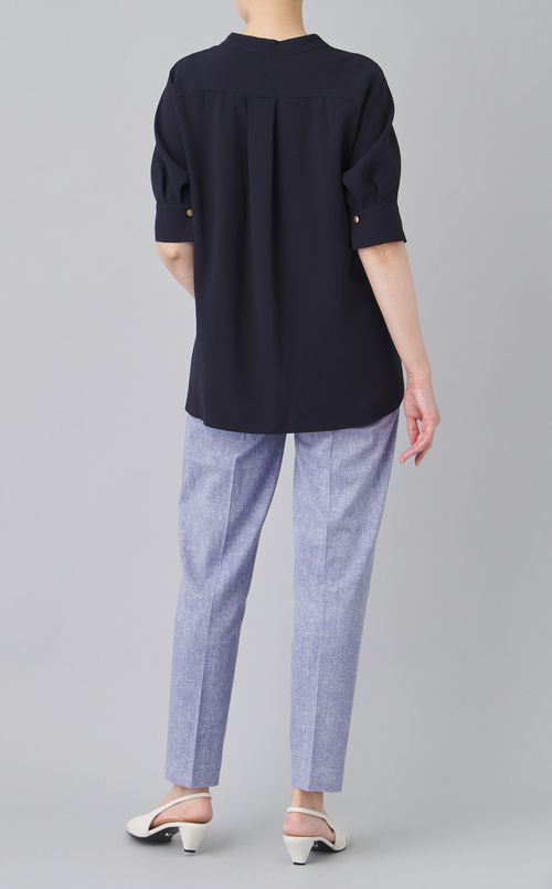 サテンジョーゼットプルオーバーブラウス