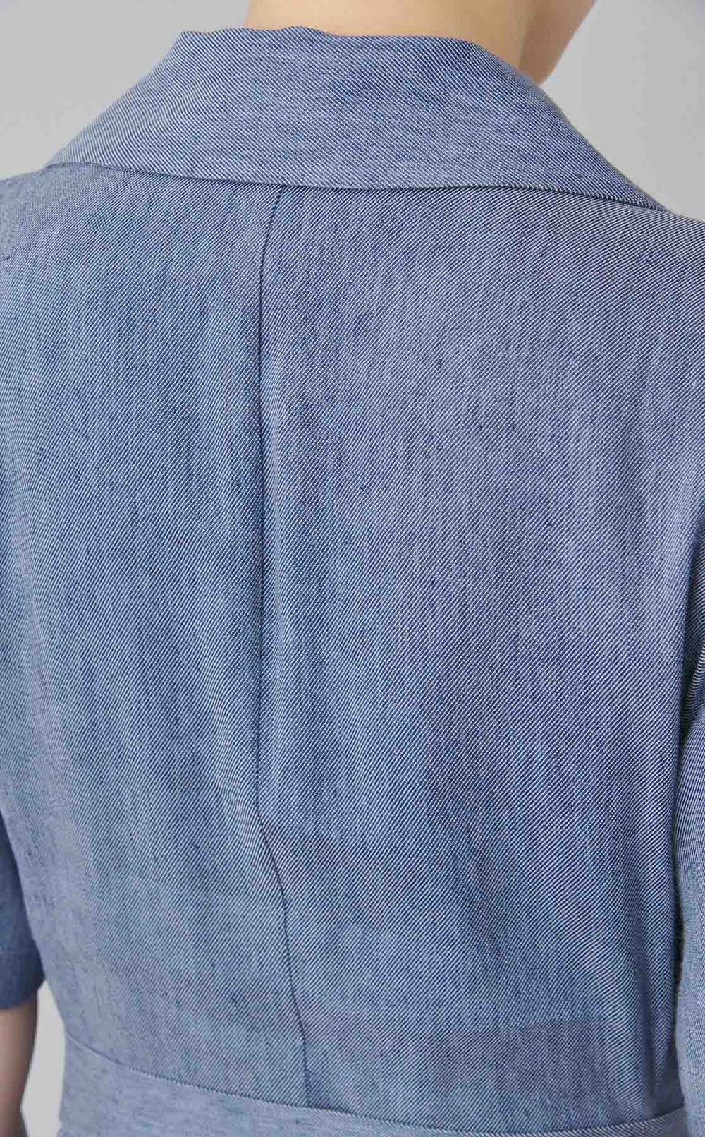 ライトデニムオープンカラーワンピース