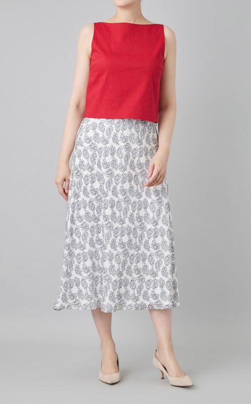 リネンスクープネッククロップトップ