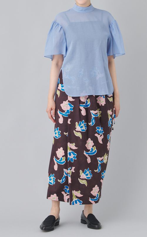 フラワーアシメトリーギャザースカート