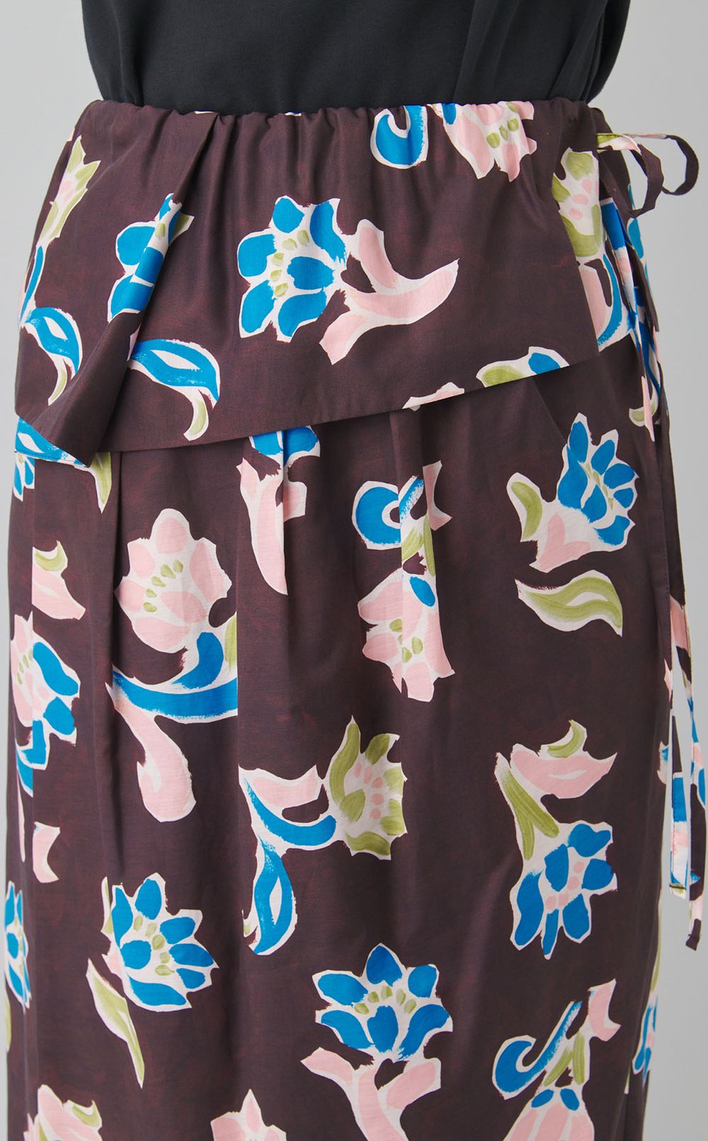 フラワーアシメトリーギャザースカート