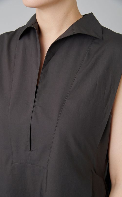 コットンスキッパーカラーワンピース