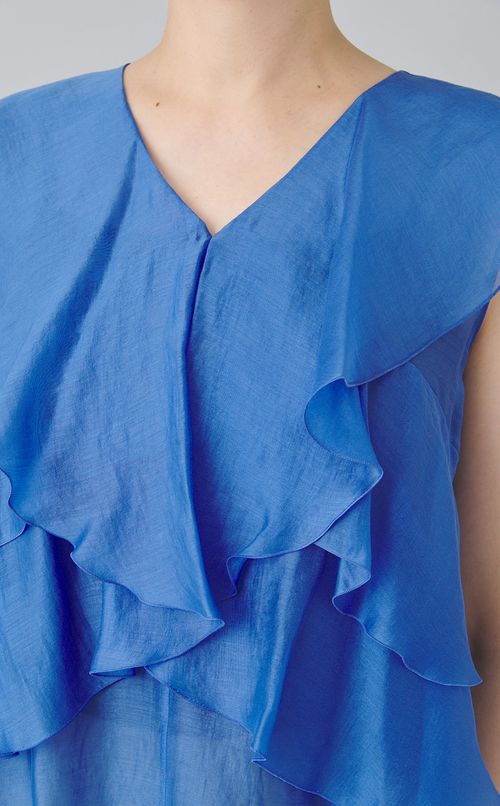 オーガンジーフリルブラウス