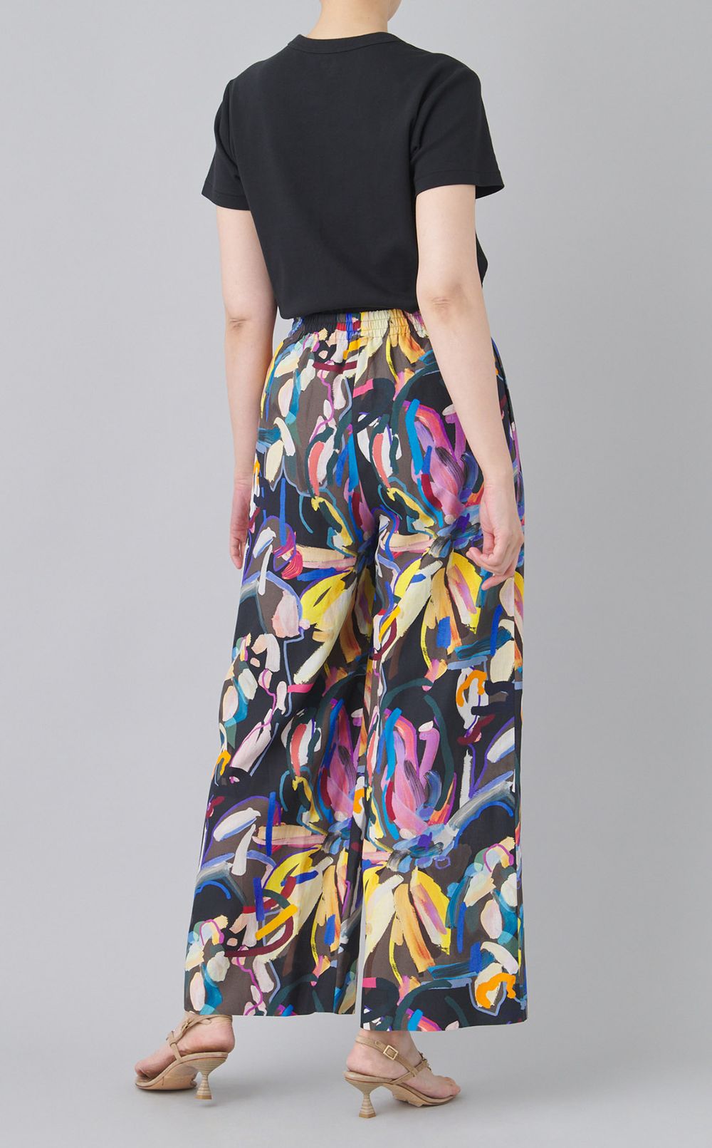 フラワープリントワイドパンツ