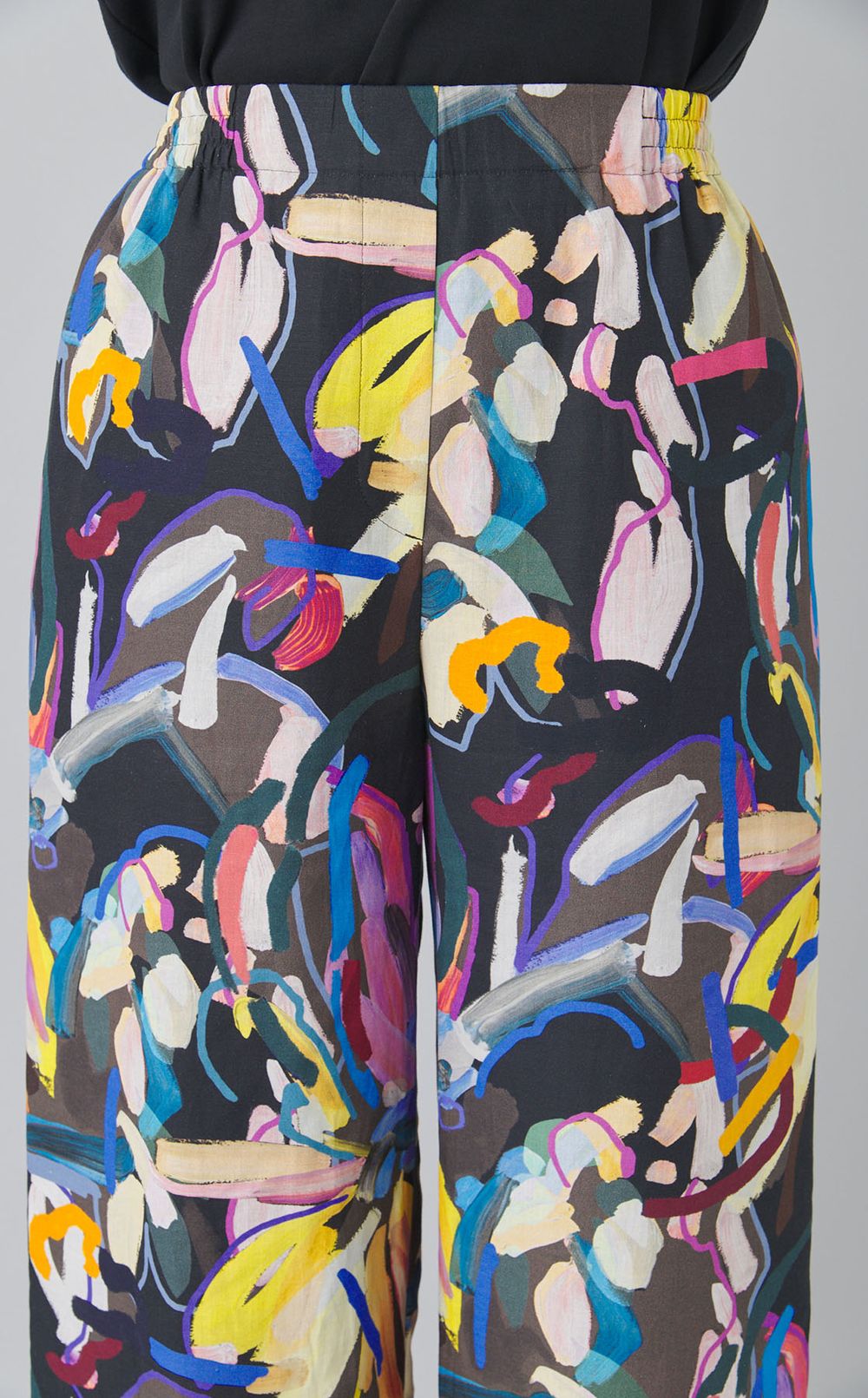 フラワープリントワイドパンツ