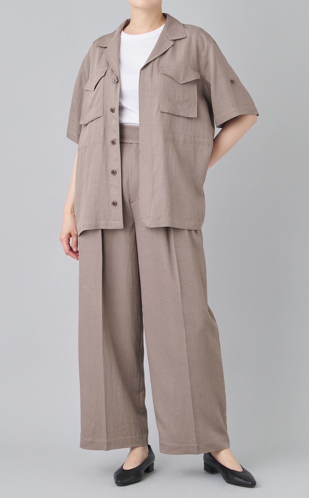 ドレープツイルワイドパンツ