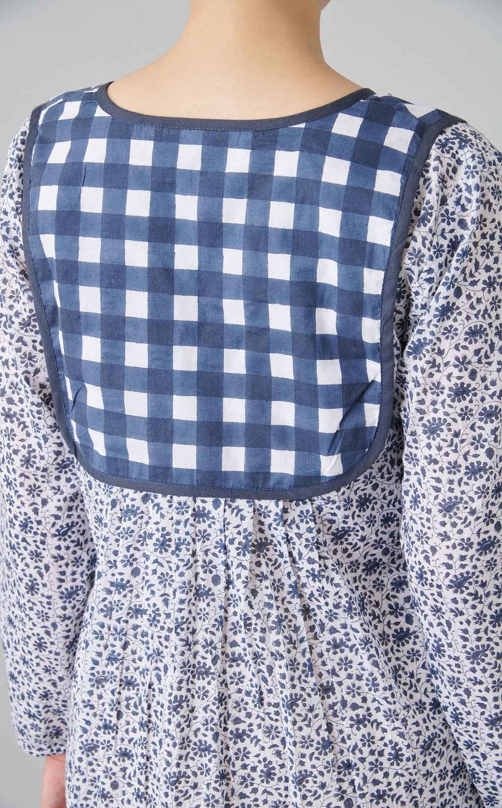 Jaipurギンガムフラワーワンピース