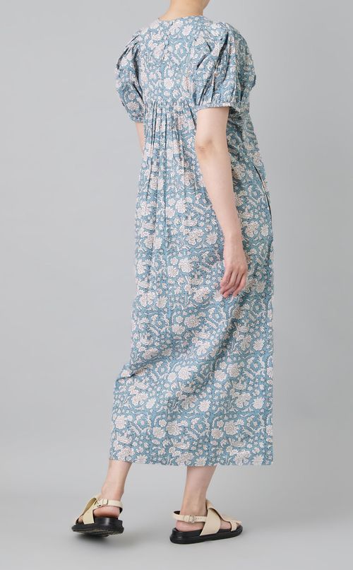 ストライプフラワーワンピース