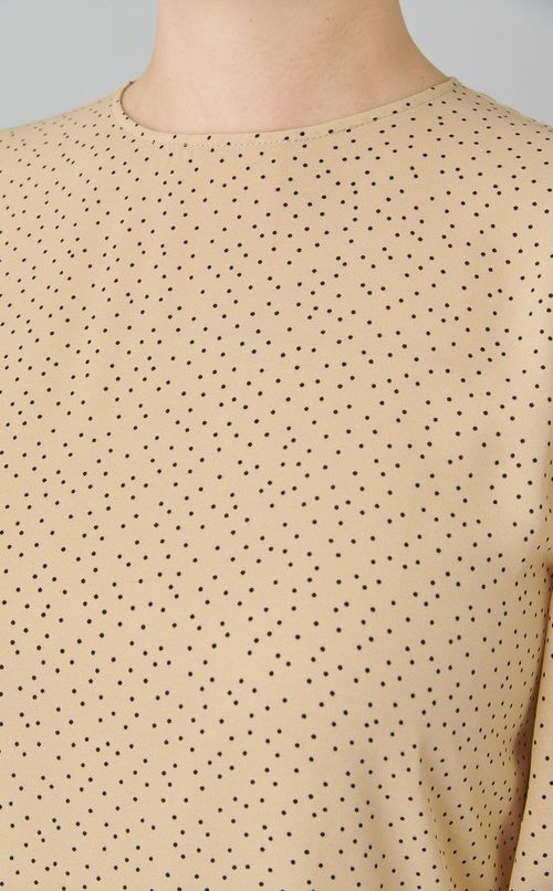 パフスリーブドットプリントワンピース