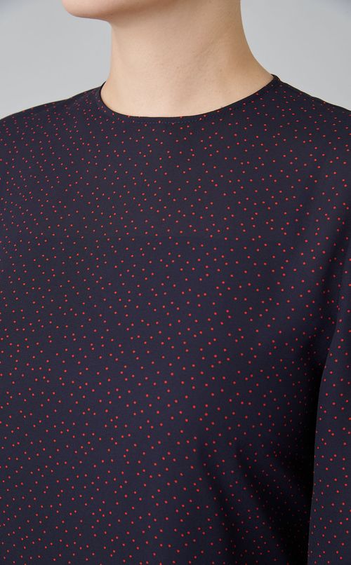 パフスリーブドットプリントワンピース