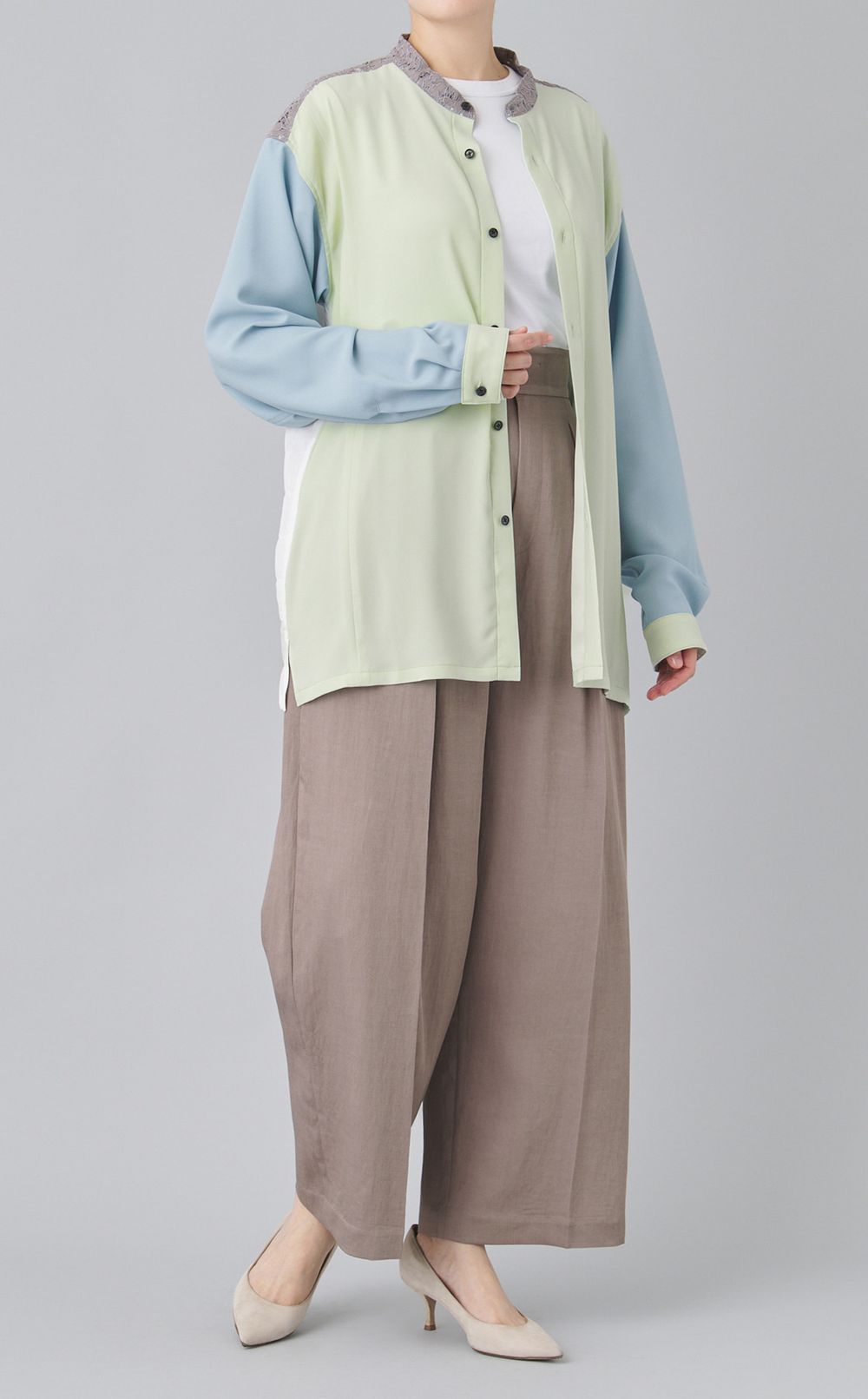 【reADdress】リメイクスタンドカラーシャツ