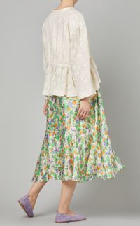 プリント変形ティアードミディスカート