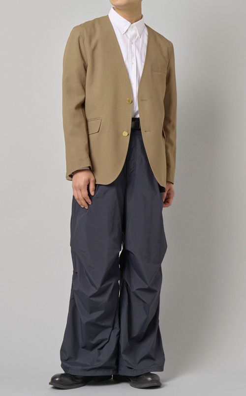 タッサーノーカラージャケット