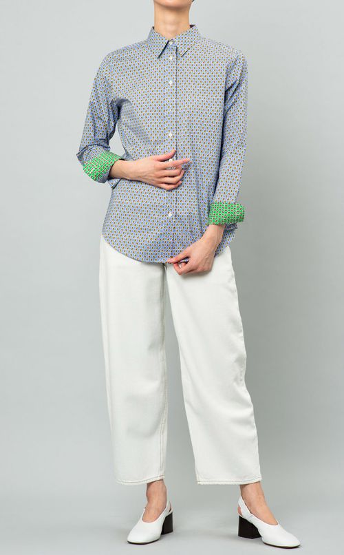 小紋プリントシャツ