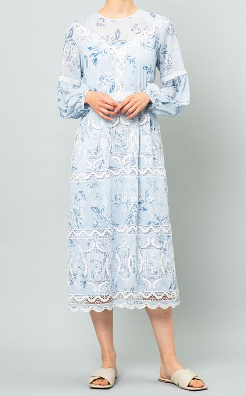 レースプリントワンピース