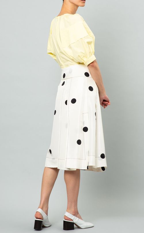 ドットプリントラップスカート