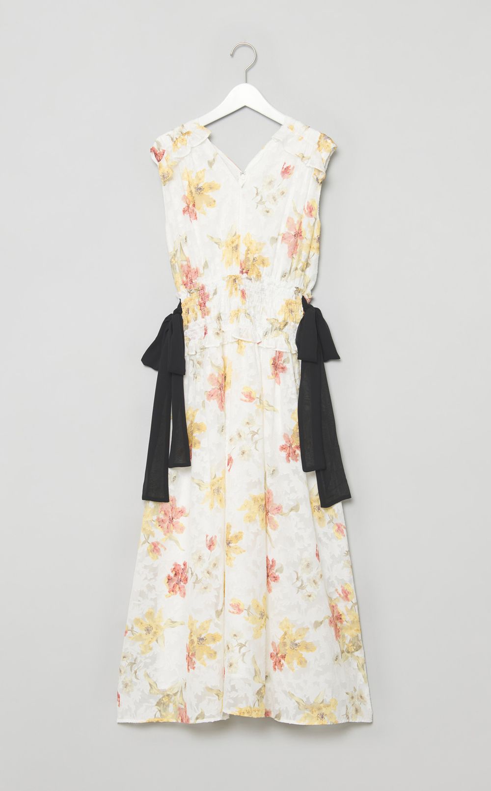 プリントサイドリボンワンピース