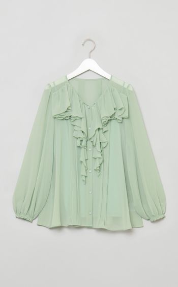 シフォンフリルブラウス