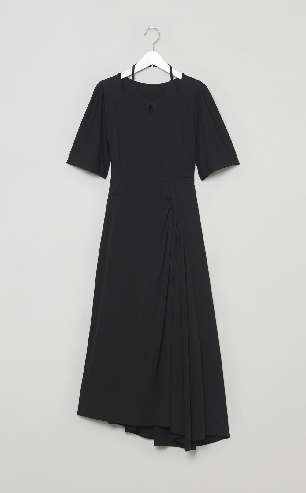 ドレープアシンメトリージャージードレス