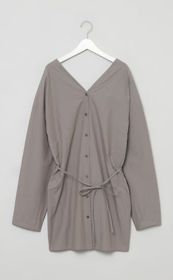 ストライプシャツミニワンピース