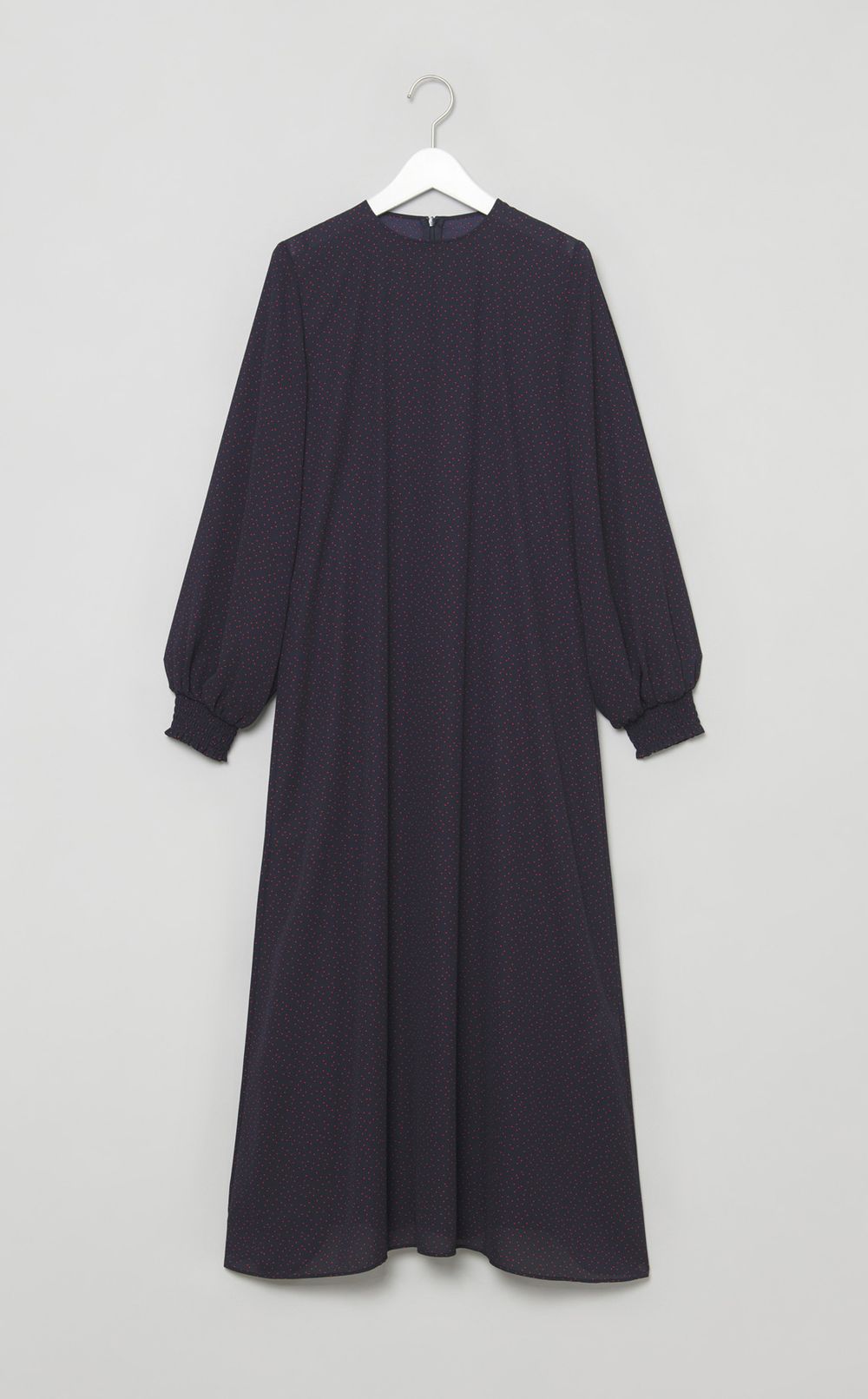 パフスリーブドットプリントワンピース