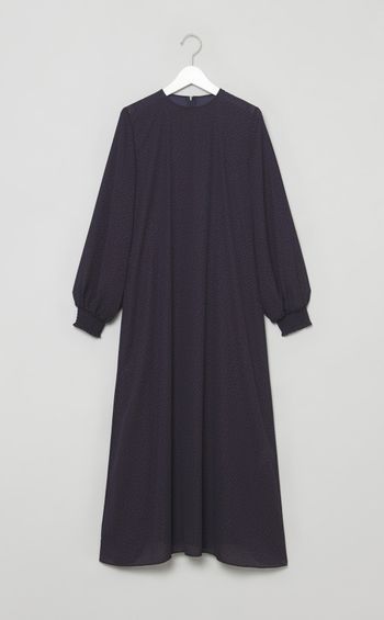 パフスリーブドットプリントワンピース