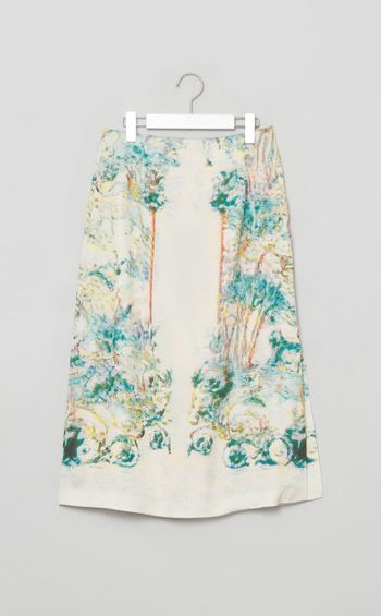 コラージュプリントミディスカート