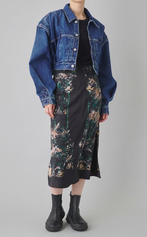 コラージュプリントミディスカート