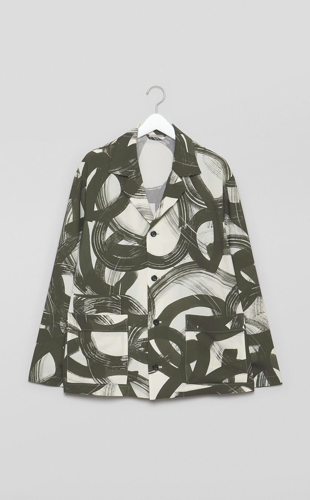 プリントオープンカラーシャツブルゾン