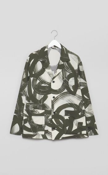 プリントオープンカラーシャツブルゾン