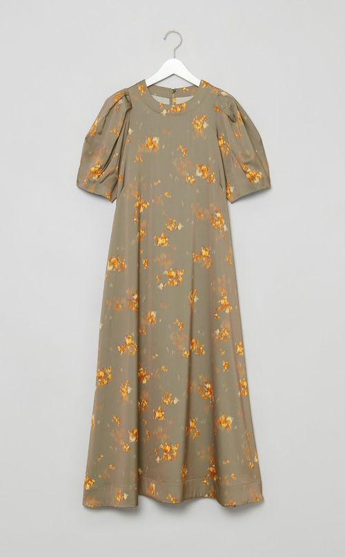 フラワープリントAラインワンピース