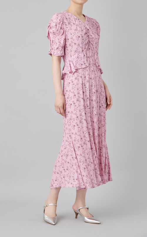 フラワープリントワンピース