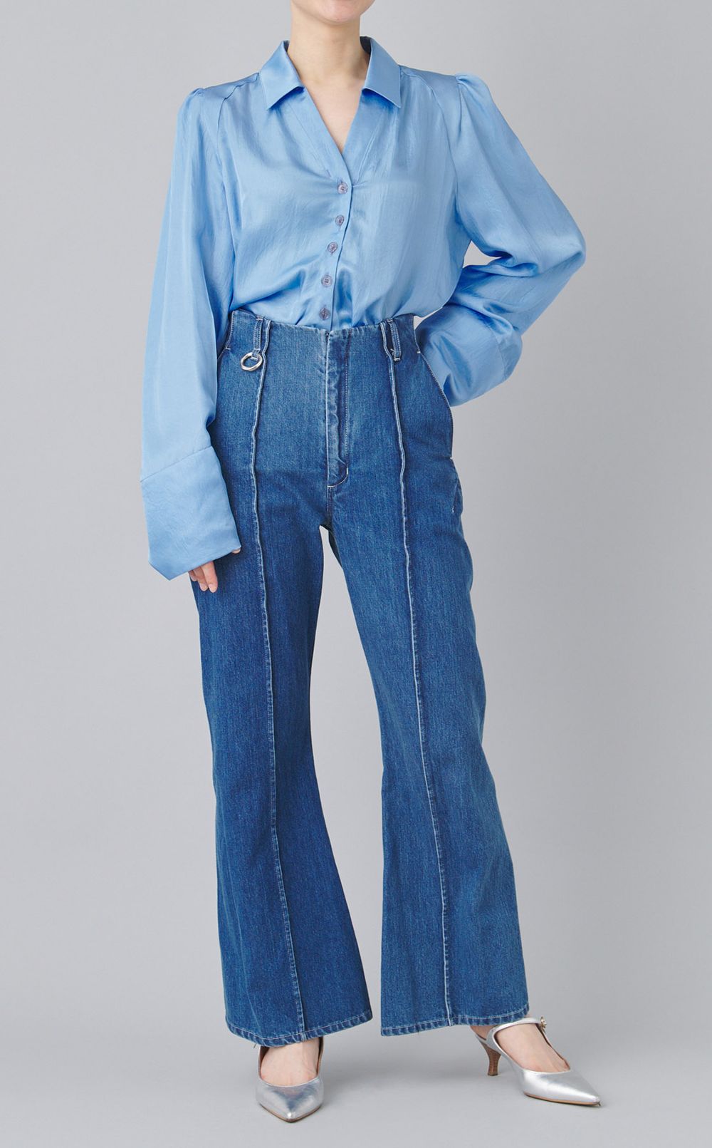 2wayフロントギャザースリーブブラウス