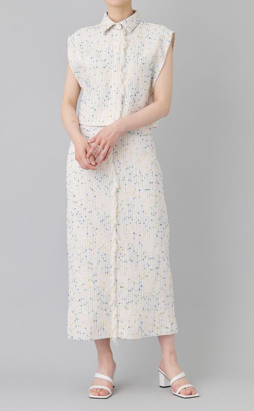 ミックスヤーンクロップドブラウス