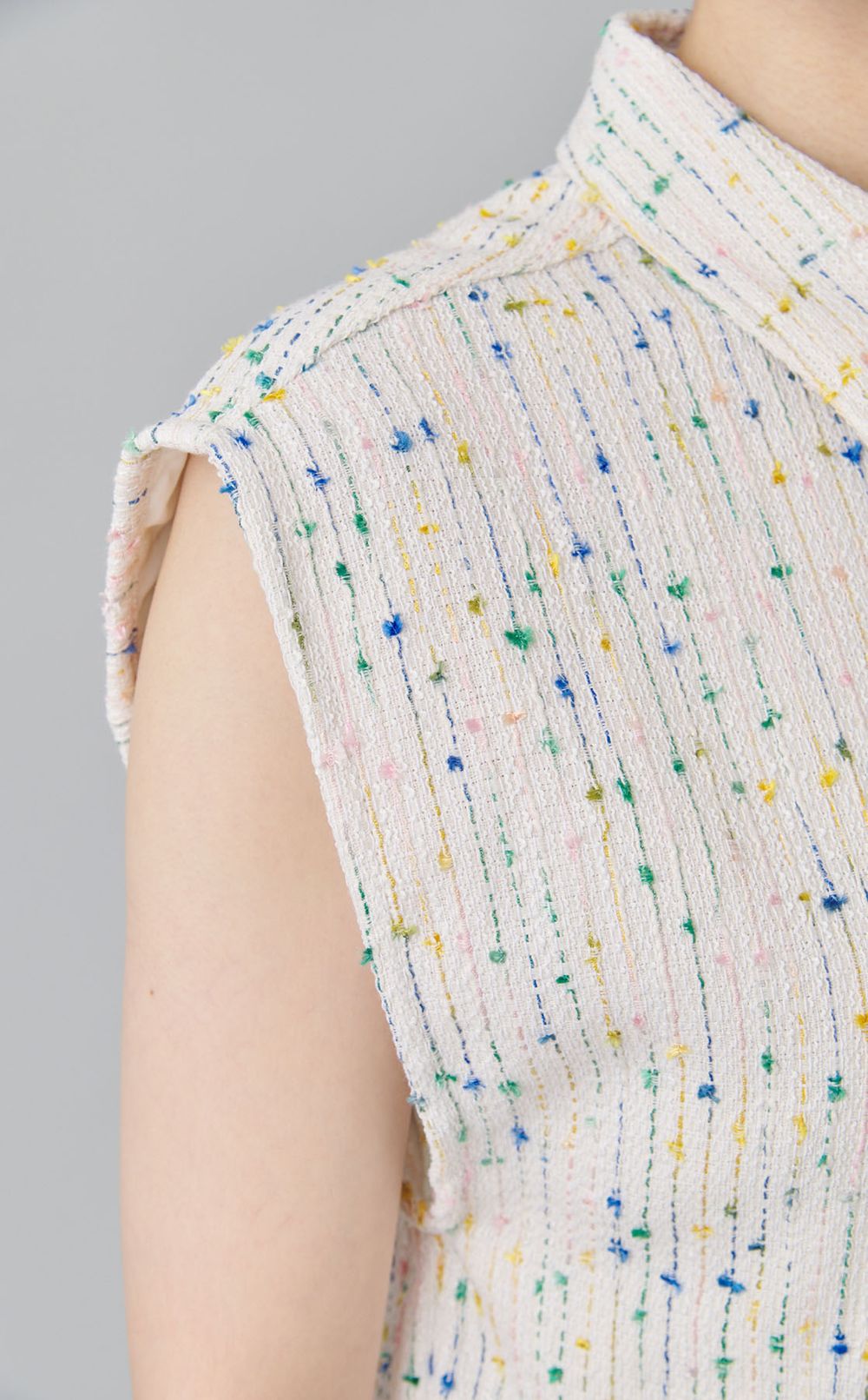 ミックスヤーンクロップドブラウス