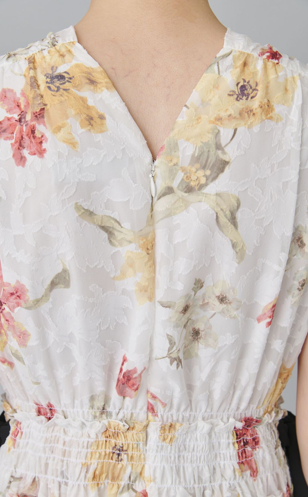 プリントサイドリボンワンピース