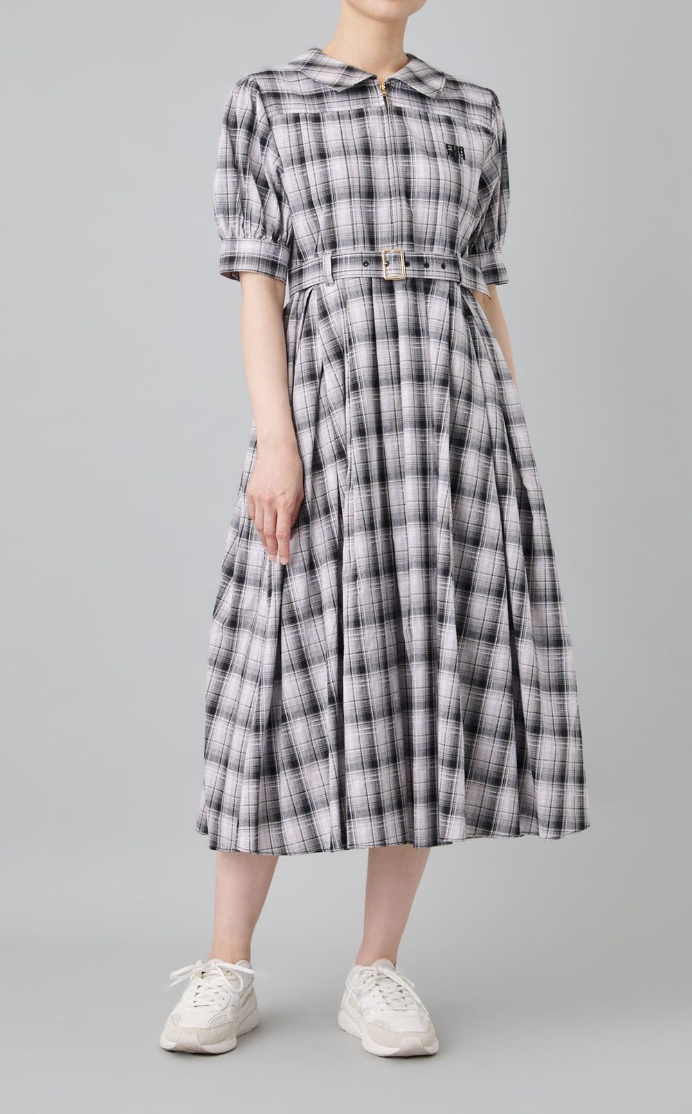 フラットカラーシャツワンピース