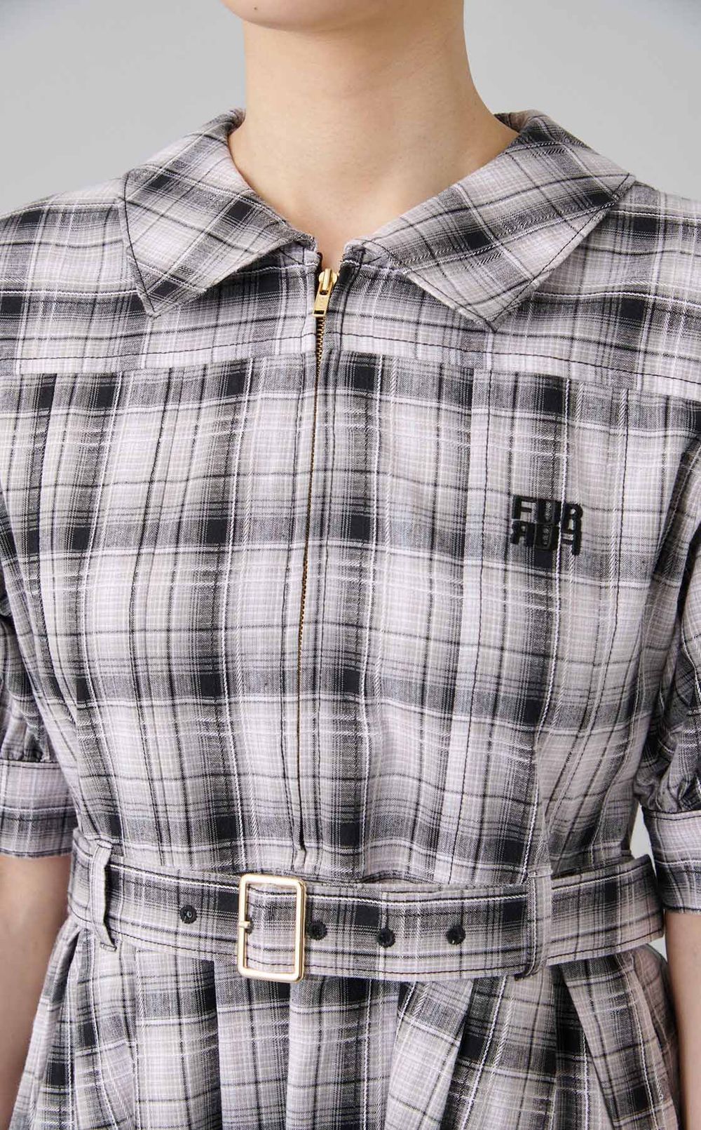 フラットカラーシャツワンピース